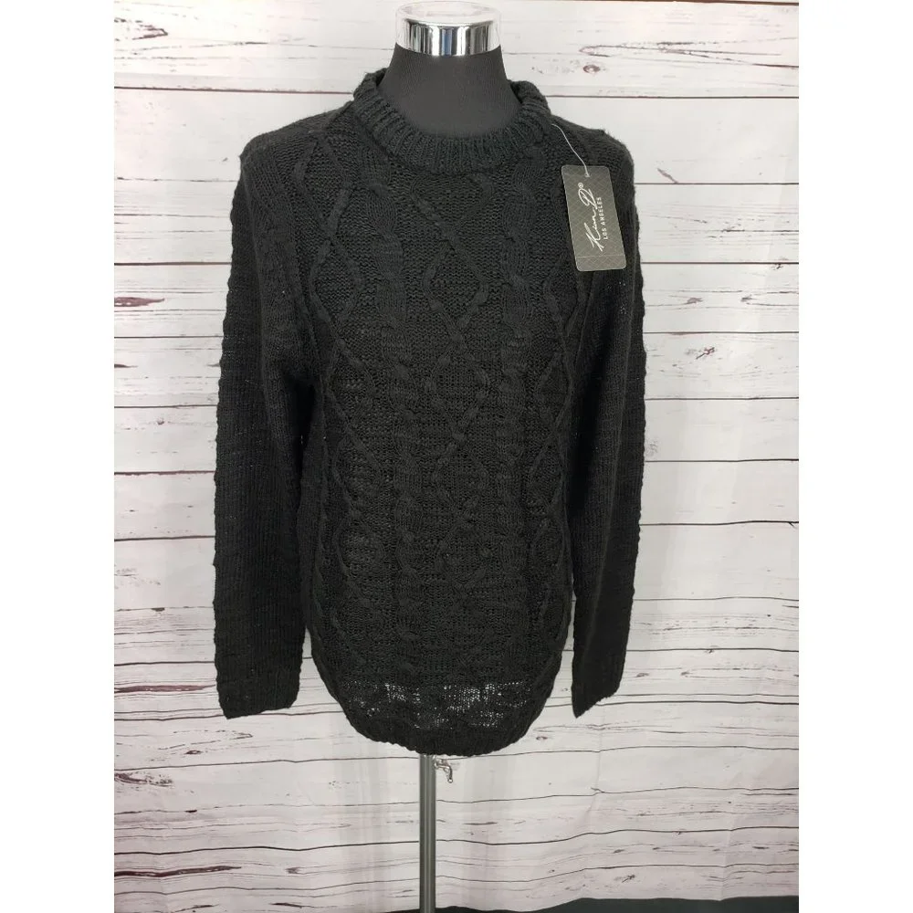 Kian D Pullover Sweater Mens Cotton Knit Crew Neck Soft Size Medium‎